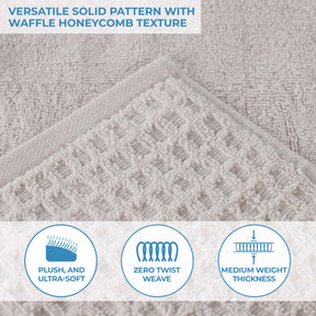 Napa Zero Twist Cotton Solid Waffle Honeycomb 3 Piece Towel Set