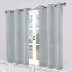 Classic Modern Solid Room Darkening Blackout Curtain Panels, Set of 2 - StoneBlue