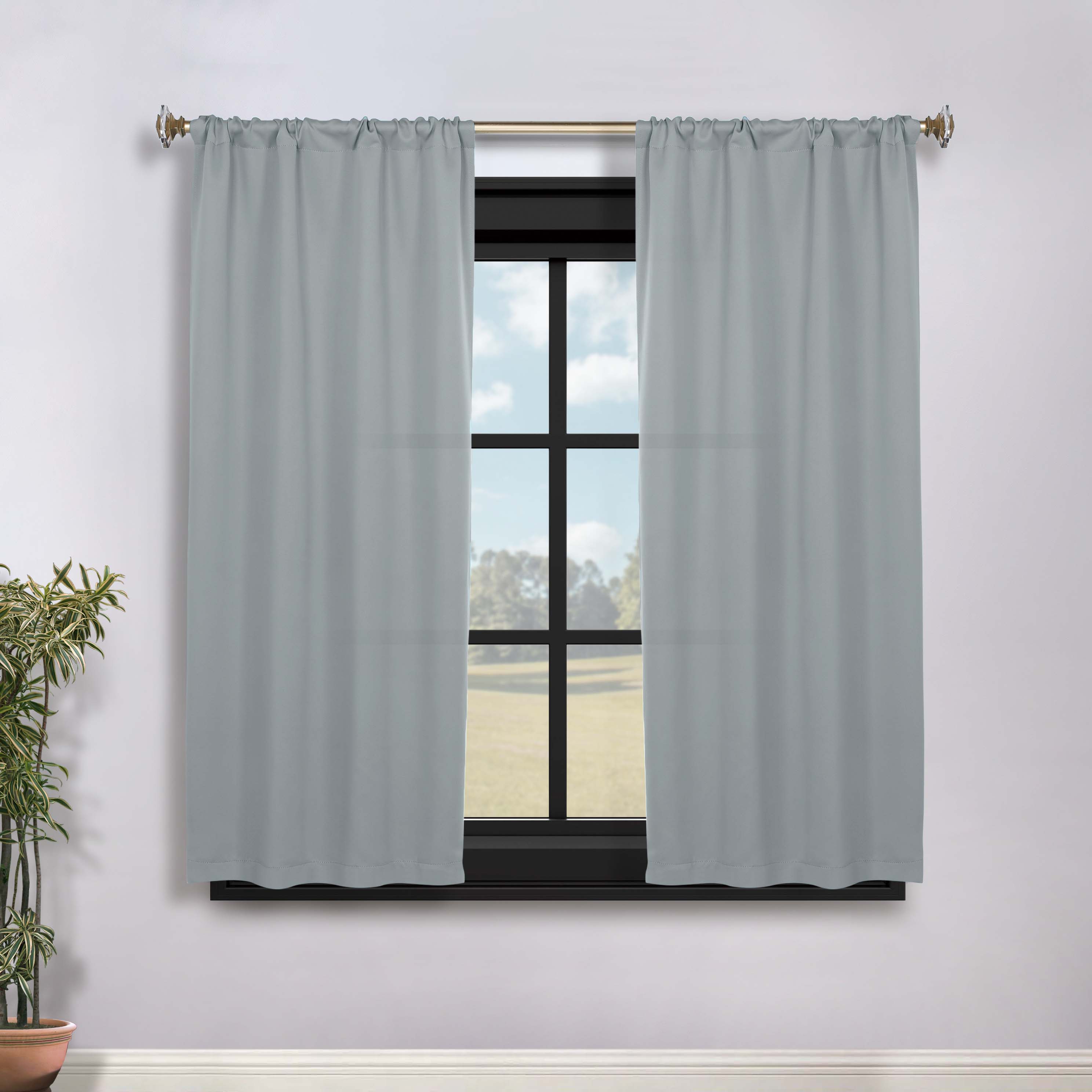 Solid Room Darkening Rod Pocket Blackout Curtain Panels, Set of 2 - Blackout Curtains by Superior