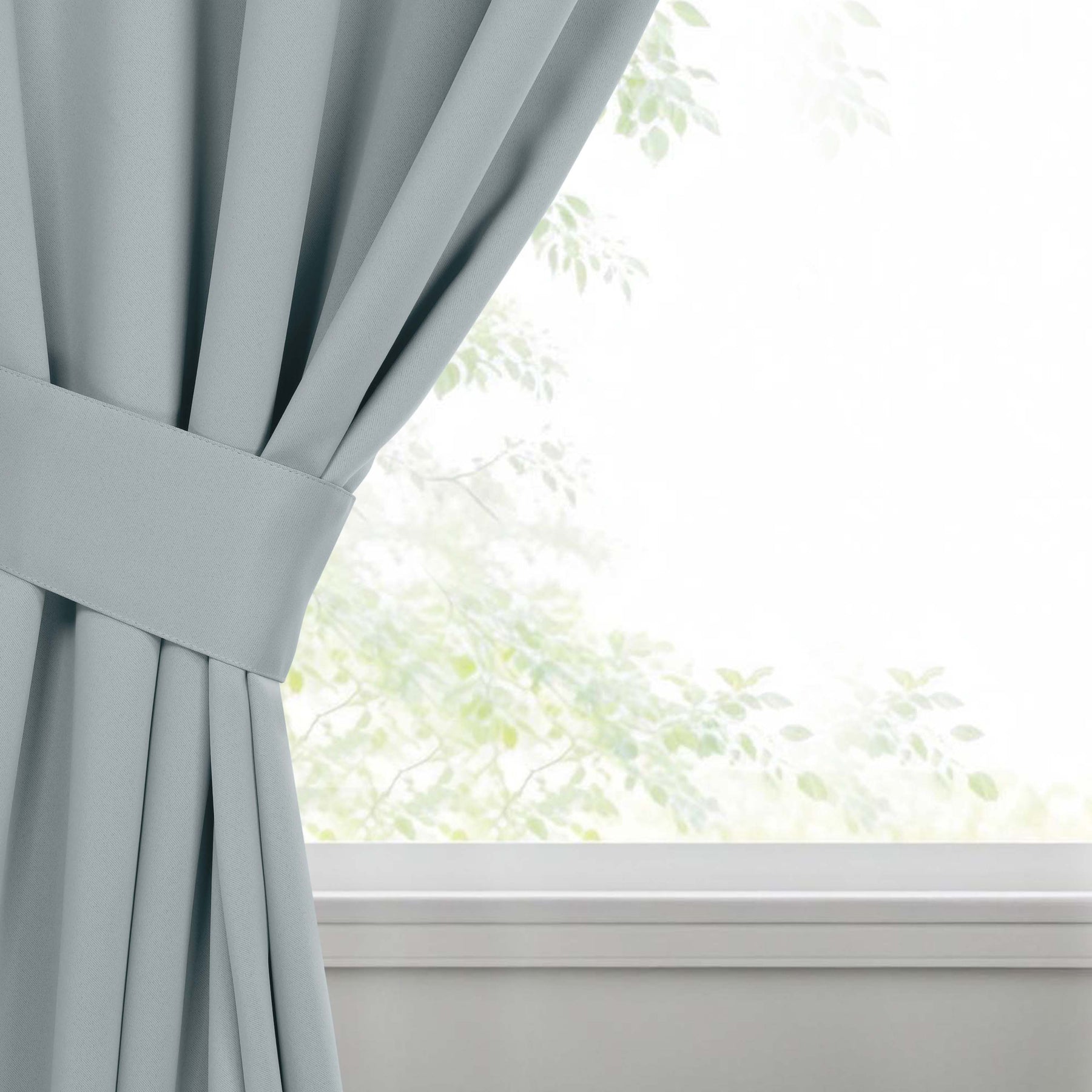 Classic Modern Solid Room Darkening Blackout Curtain Panels, Set of 2 - StoneBlue