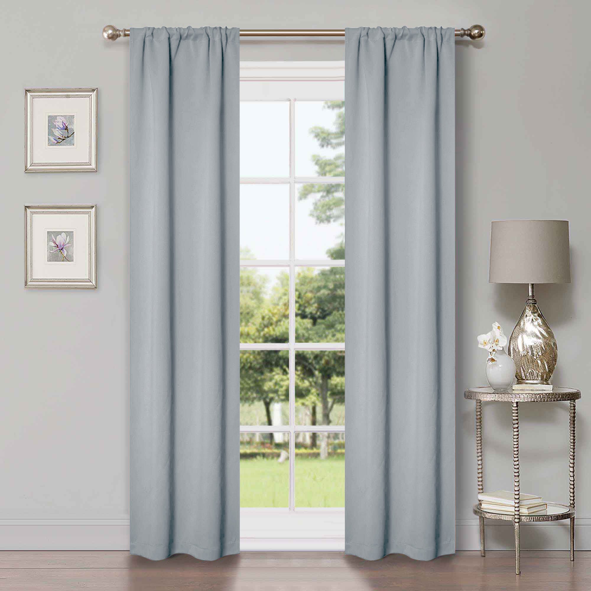 Solid Room Darkening Rod Pocket Blackout Curtain Panels, Set of 2 - Blackout Curtains by Superior