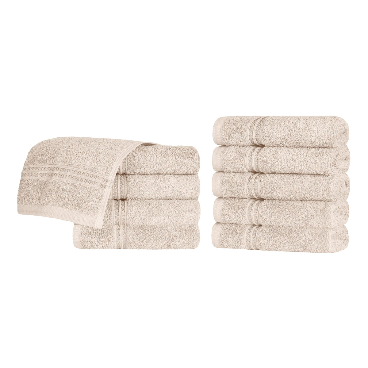 Heritage Egyptian Cotton Plush Absorbent Luxury Face Towel Set of 10