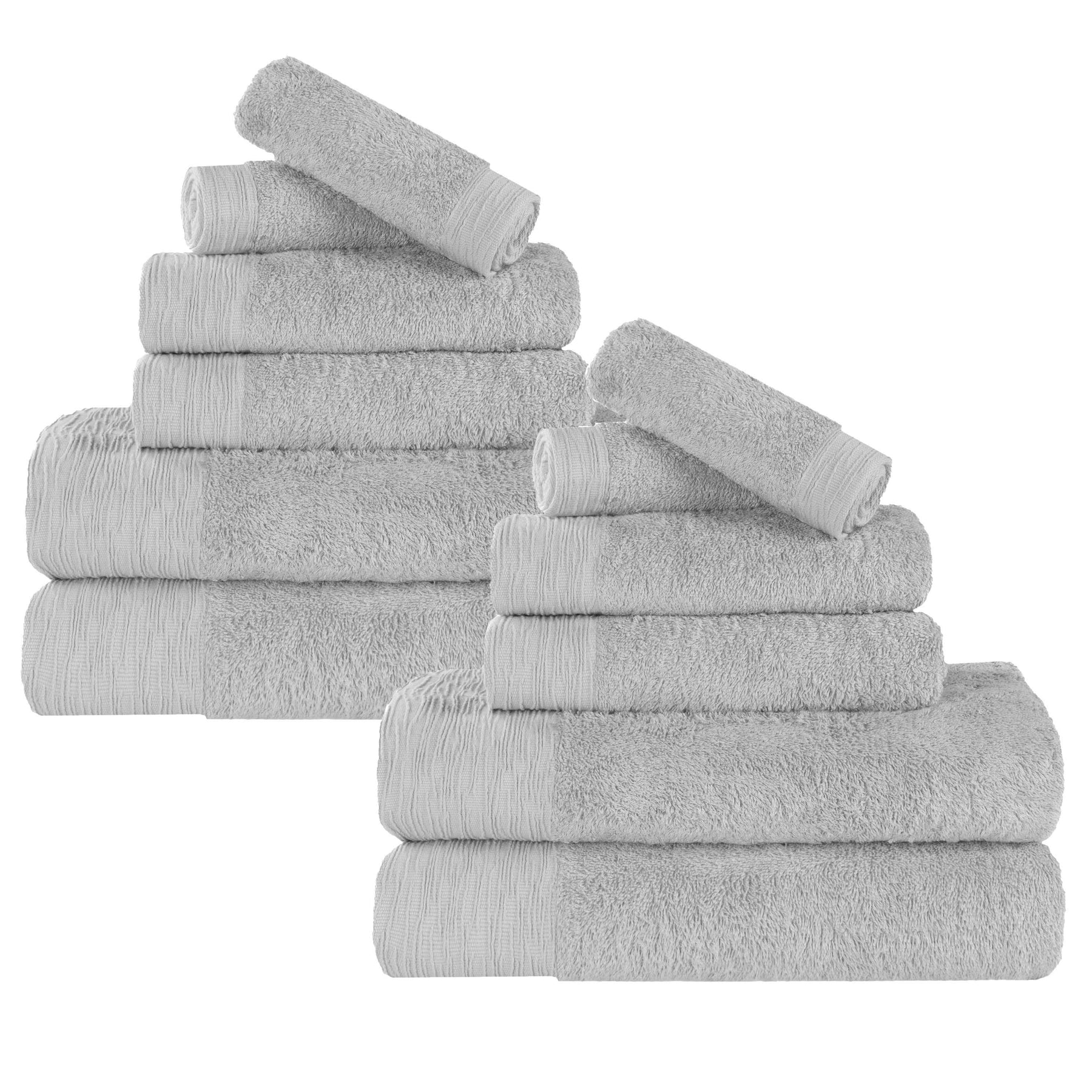 Rayon from Bamboo Eco-Friendly Fluffy Soft Solid 12 Piece Towel Set - Towel Set by Superior - Superior 