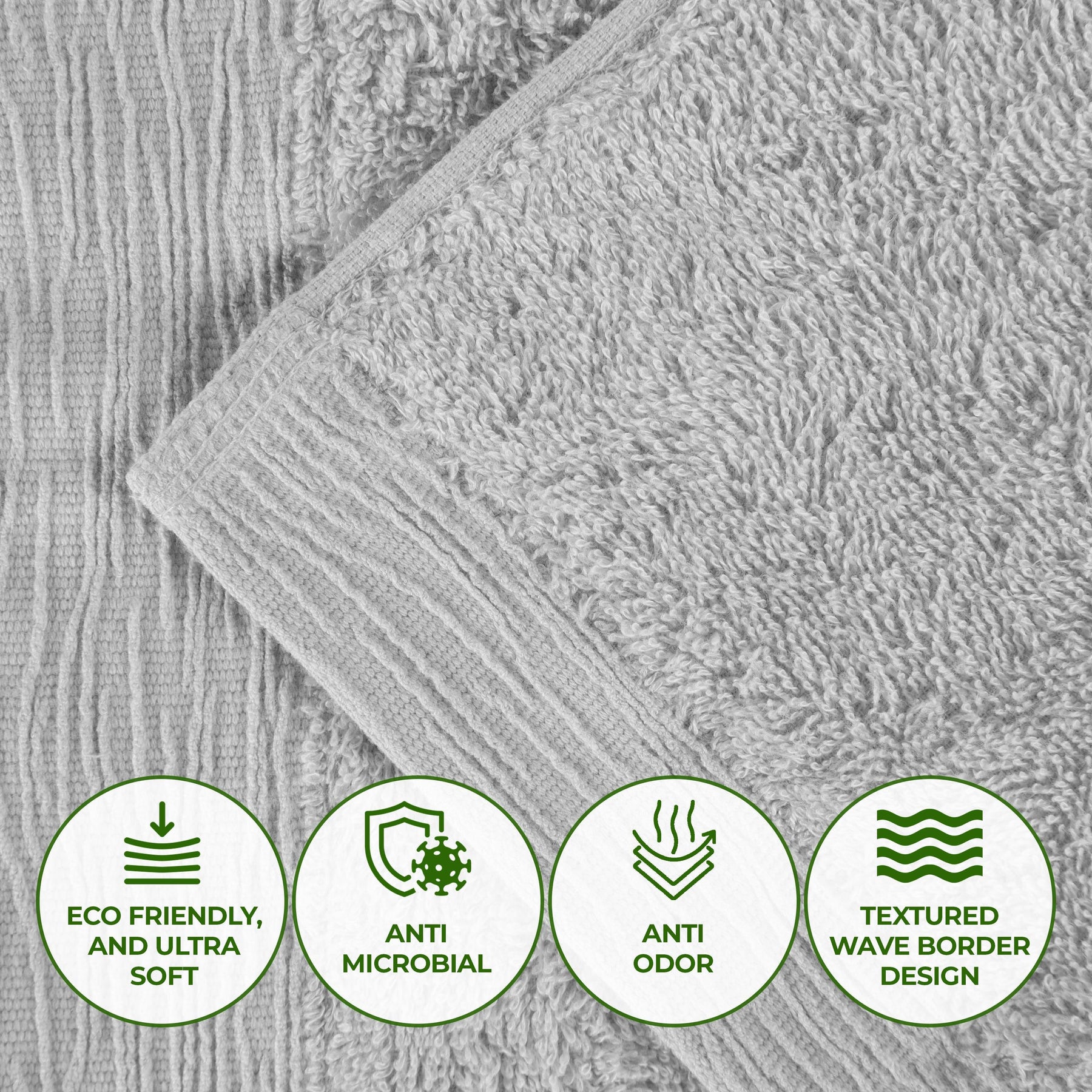 Rayon from Bamboo Eco-Friendly Fluffy Soft Solid Bath Towel Set of 3 - Bath Towel by Superior - Superior 