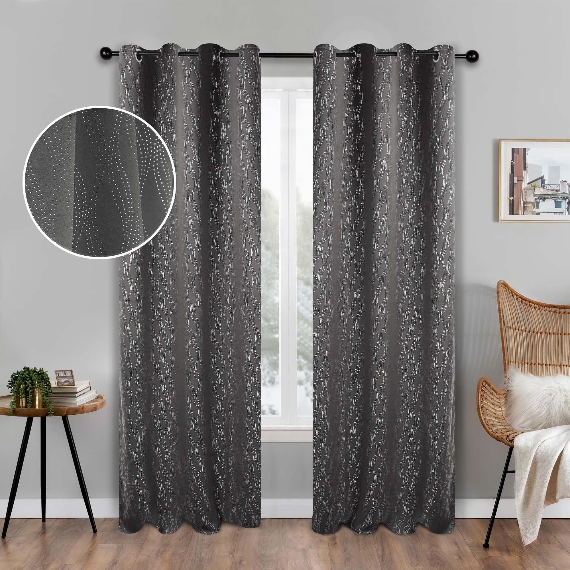 Zuri Textured Waves Room Darkening Blackout Curtains, Set of 2 - Blackout Curtains by Superior