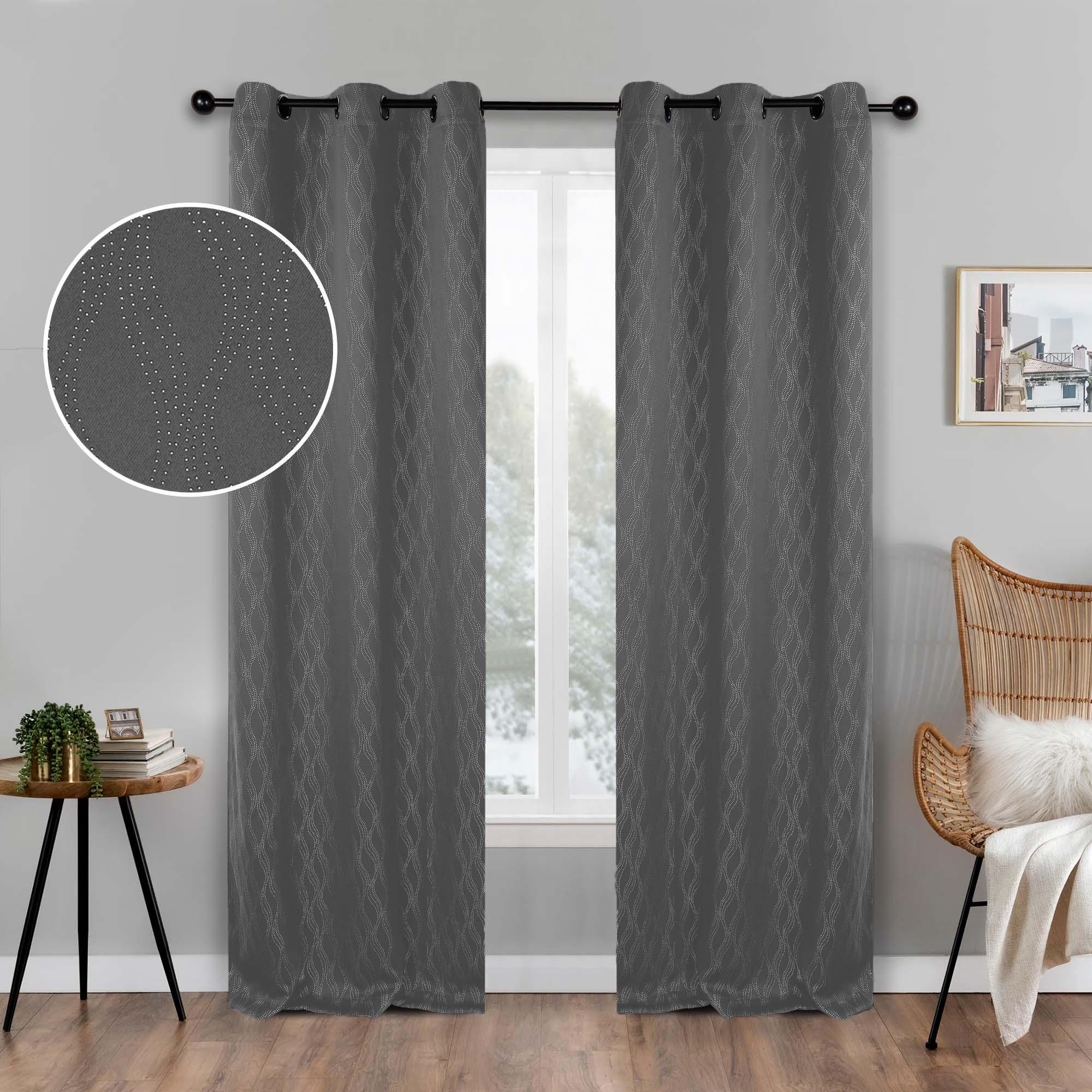 Zuri Textured Waves Room Darkening Blackout Curtains, Set of 2 - Blackout Curtains by Superior