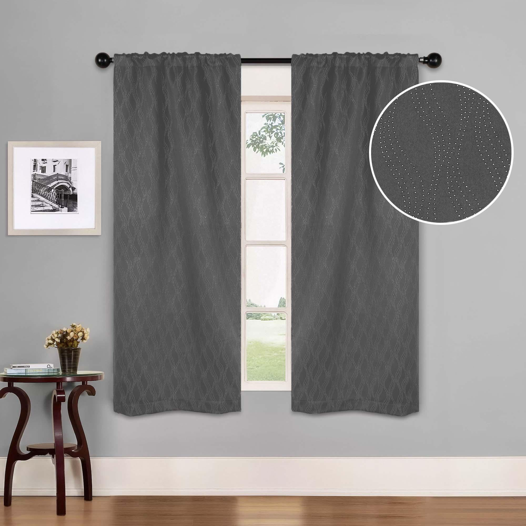 Zuri Textured Waves Room Darkening Blackout Curtains, Set of 2 - Blackout Curtains by Superior