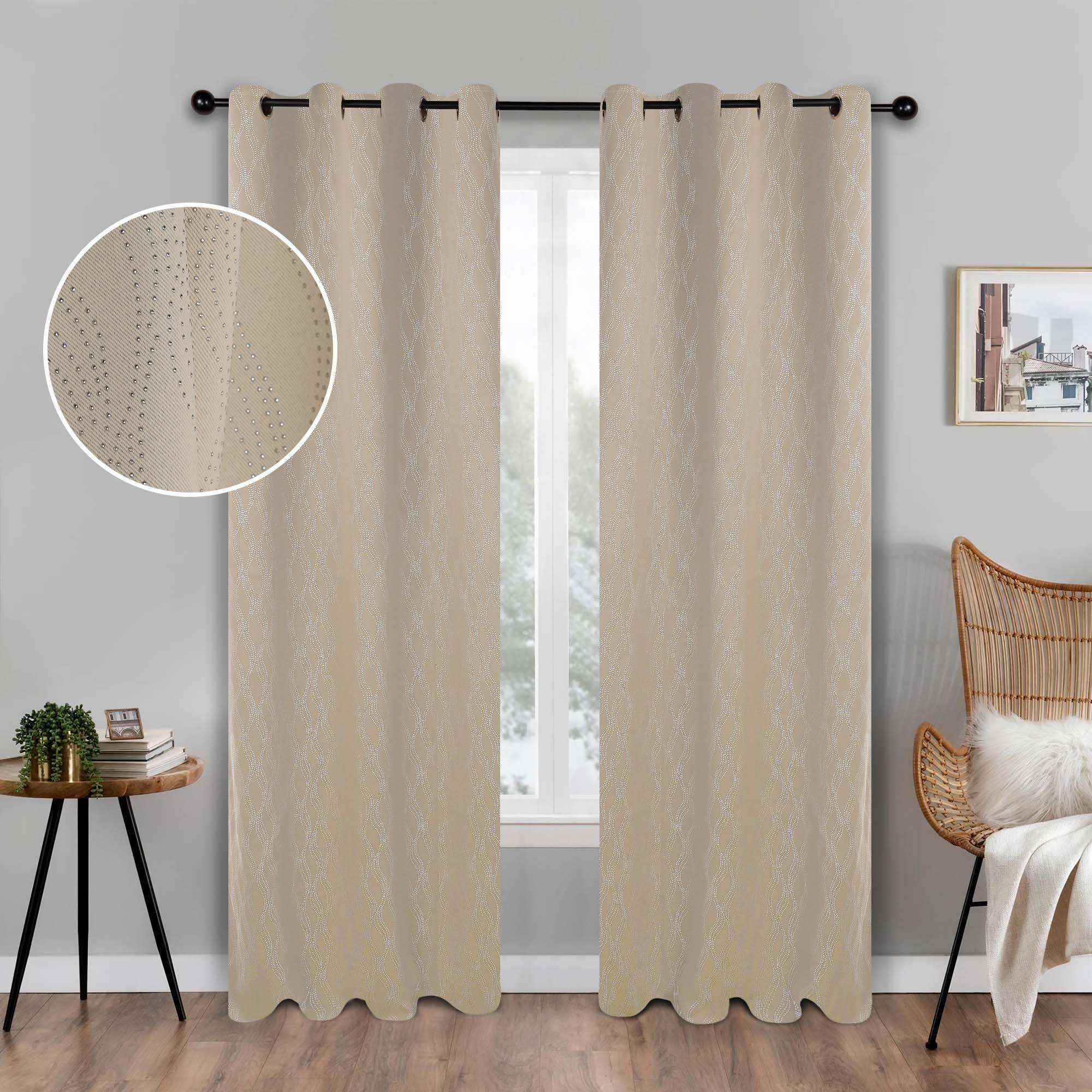 Zuri Textured Waves Room Darkening Blackout Curtains, Set of 2 - Blackout Curtains by Superior