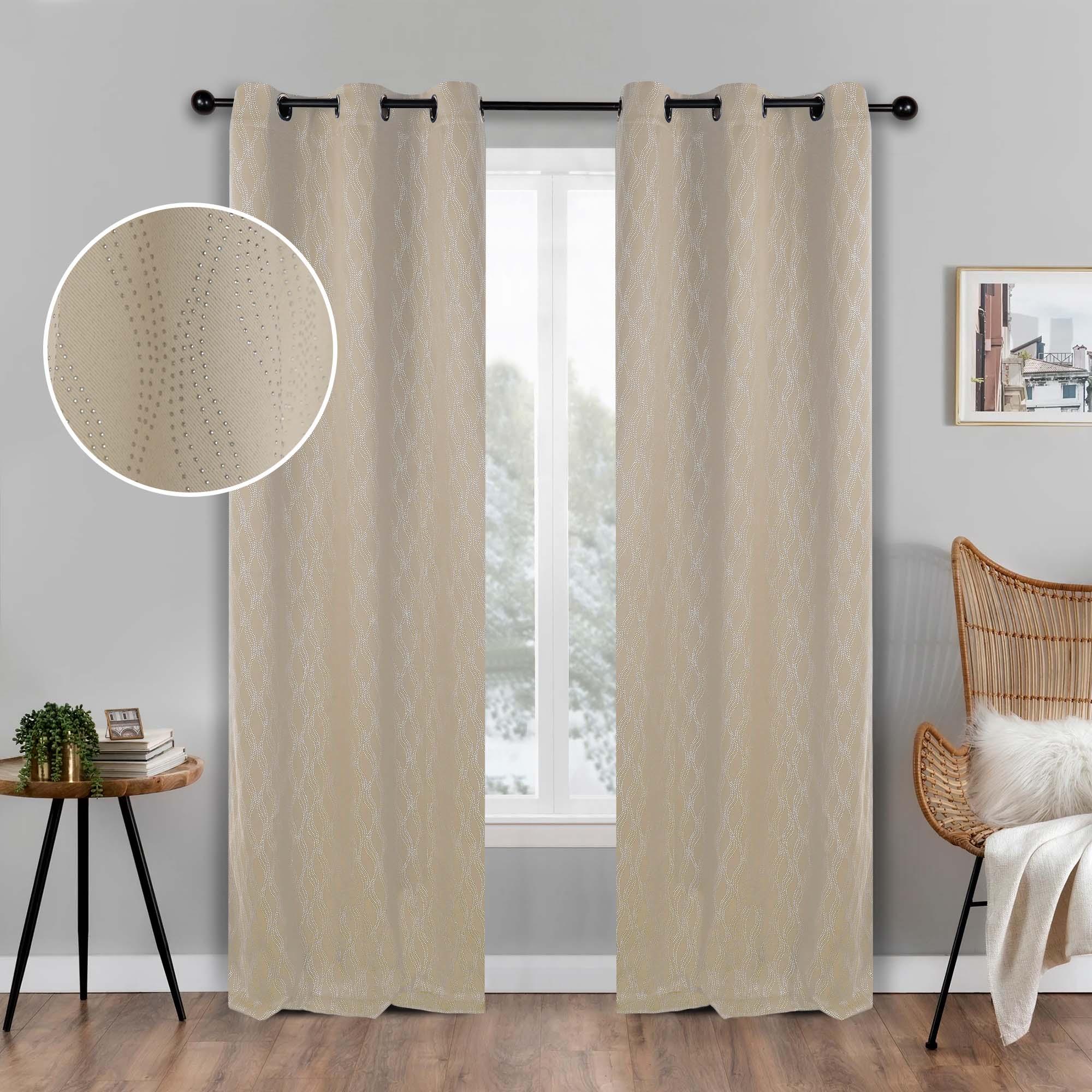 Zuri Textured Waves Room Darkening Blackout Curtains, Set of 2 - Blackout Curtains by Superior