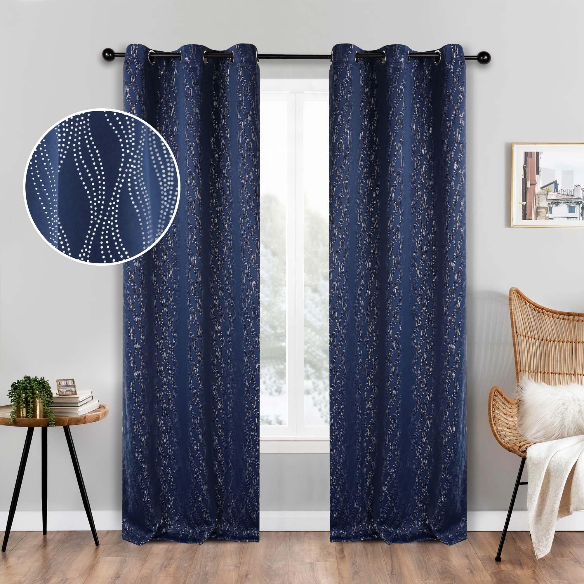 Zuri Textured Waves Room Darkening Blackout Curtains, Set of 2 - Blackout Curtains by Superior