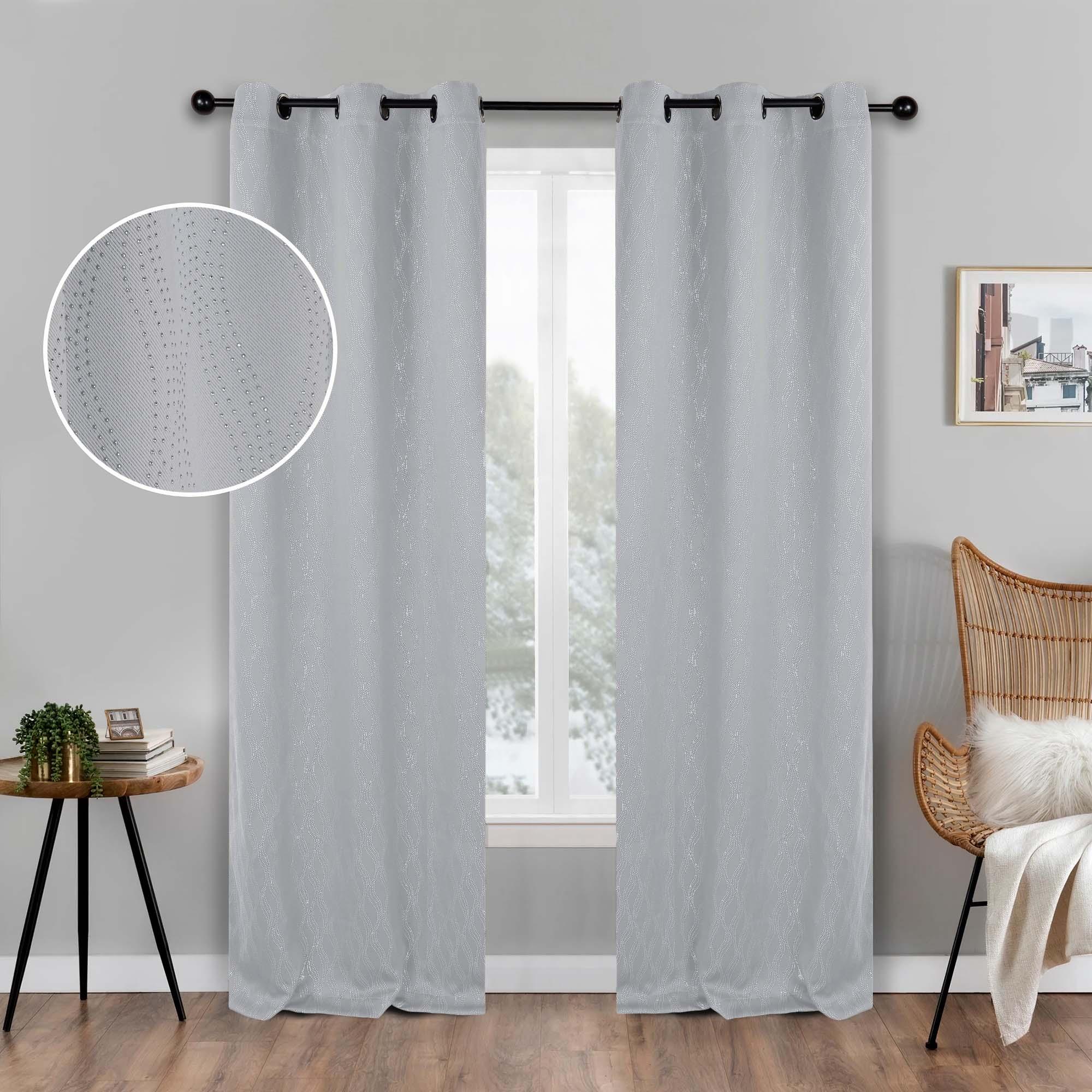 Zuri Textured Waves Room Darkening Blackout Curtains, Set of 2 - Blackout Curtains by Superior