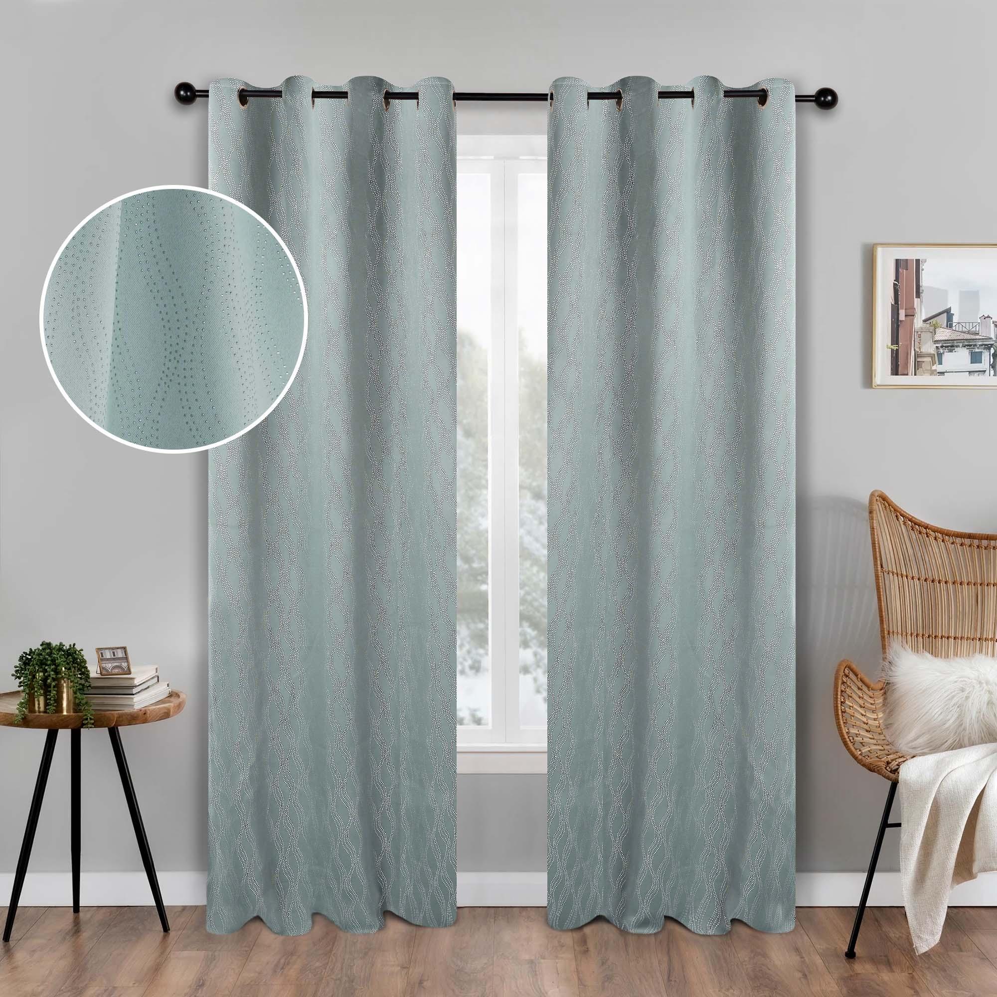 Zuri Textured Waves Room Darkening Blackout Curtains, Set of 2 - Blackout Curtains by Superior