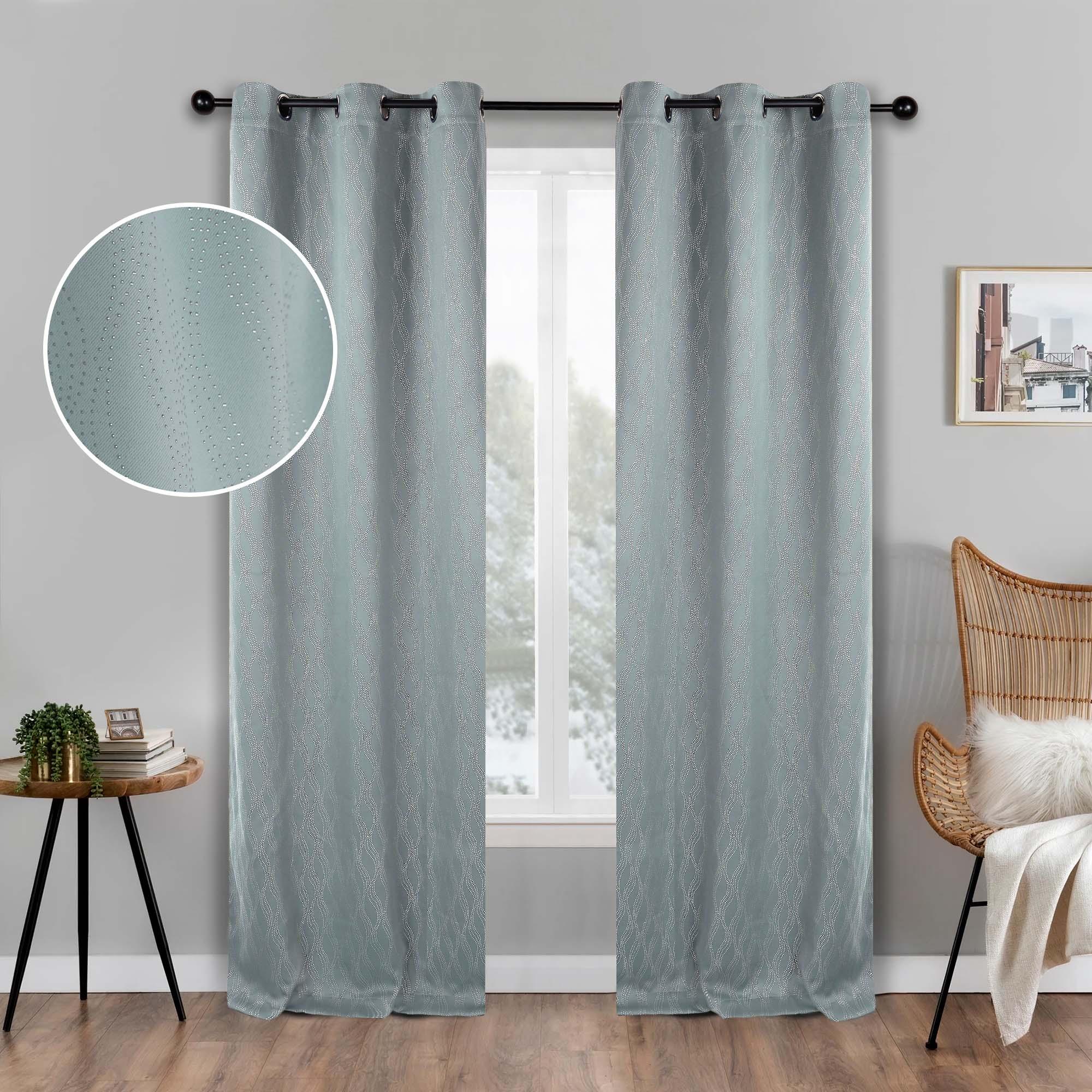 Zuri Textured Waves Room Darkening Blackout Curtains, Set of 2 - Blackout Curtains by Superior