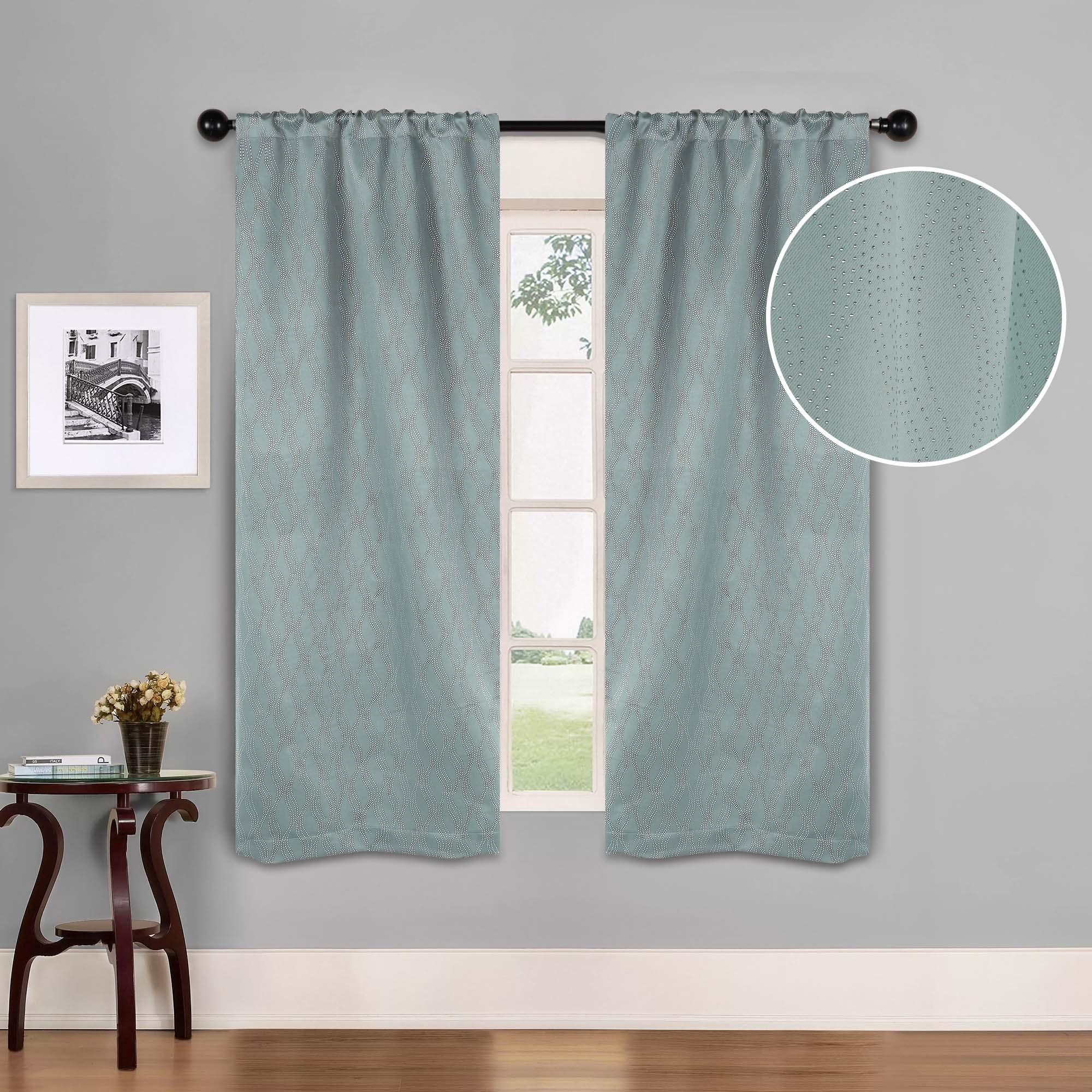 Zuri Textured Waves Room Darkening Blackout Curtains, Set of 2 - Blackout Curtains by Superior