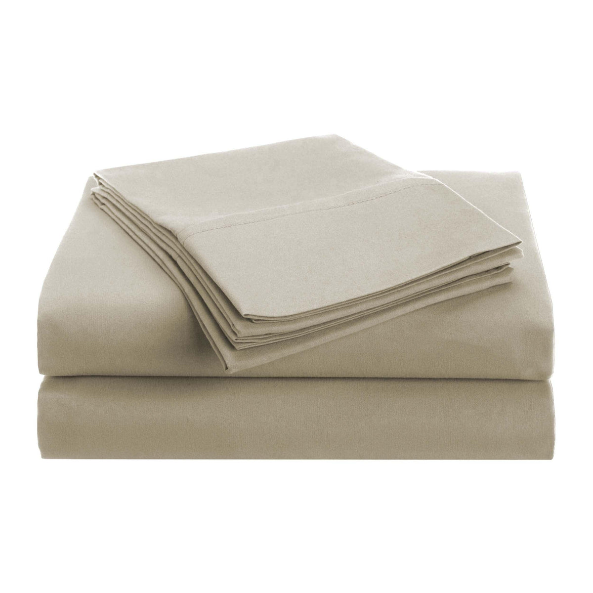 Brushed Microfiber Deep Pocket Breathable 4 Piece Bed Sheet Set - Tan