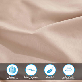 Egyptian Cotton 300 Thread Count Solid Deep Pocket Bed Sheet Set - Tan