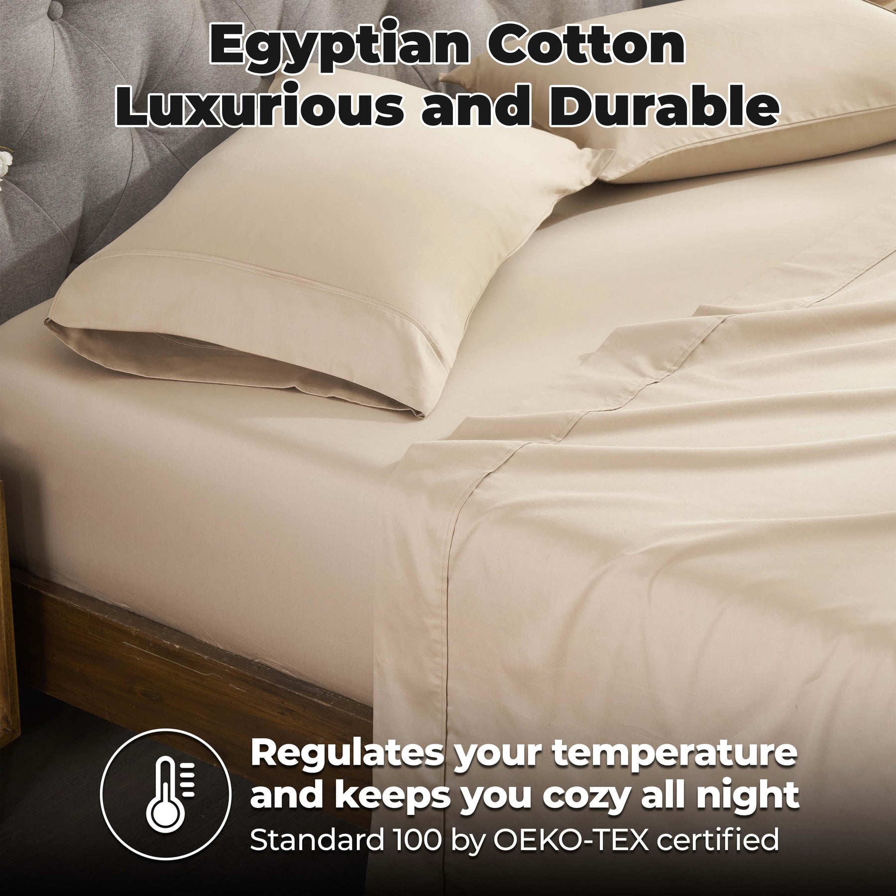 Egyptian Cotton 300 Thread Count Solid Deep Pocket Sheet Set - Sheet Set by Superior - Superior 