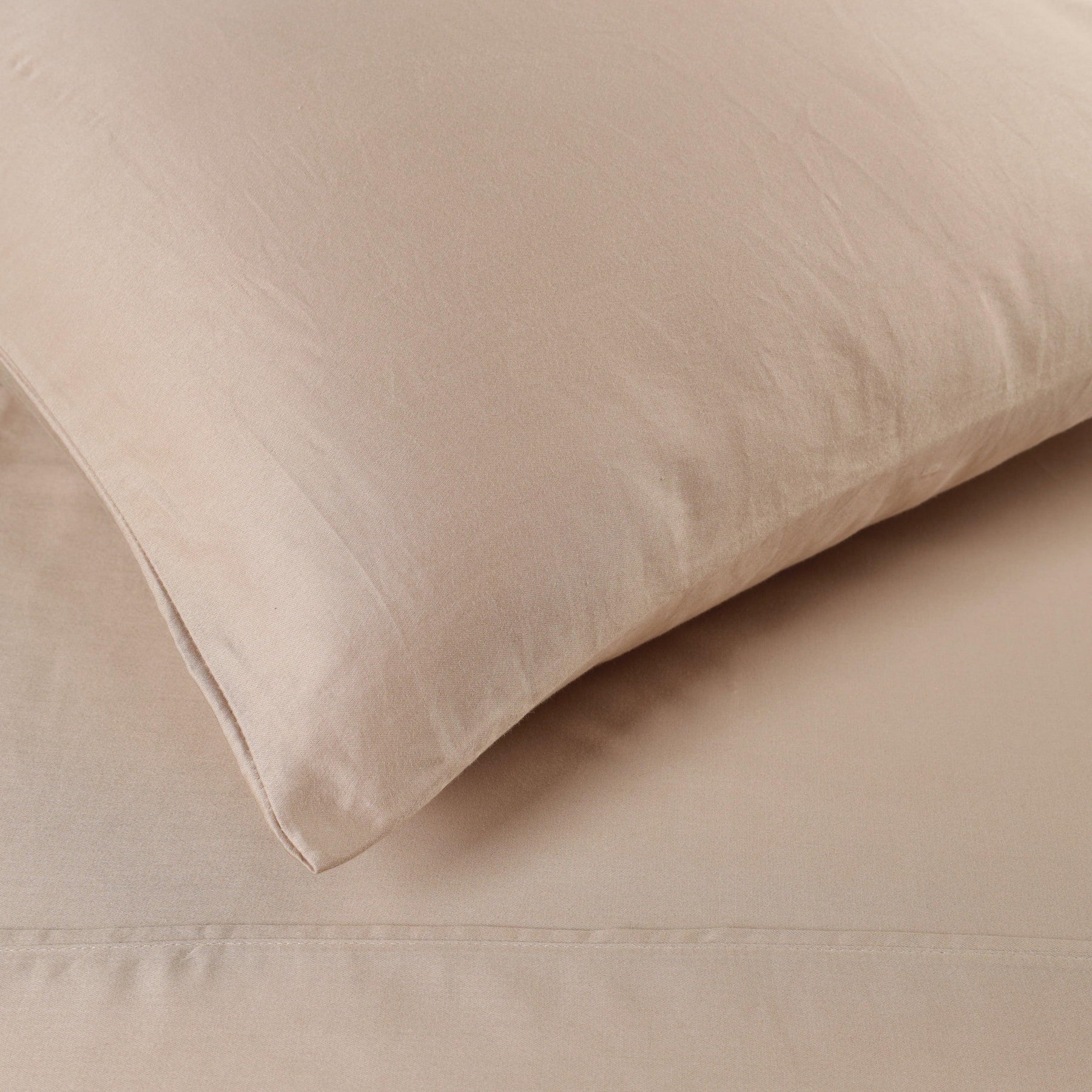 Egyptian Cotton 300 Thread Count Solid Deep Pocket Bed Sheet Set - Tan