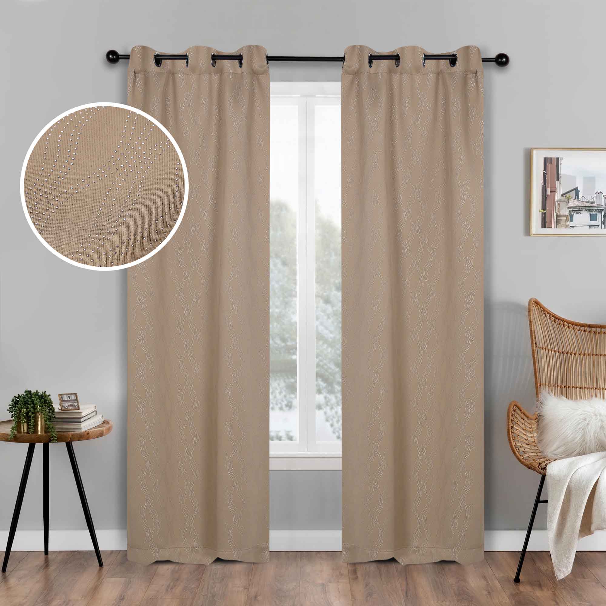 Zuri Textured Waves Room Darkening Blackout Curtains, Set of 2 - Blackout Curtains by Superior