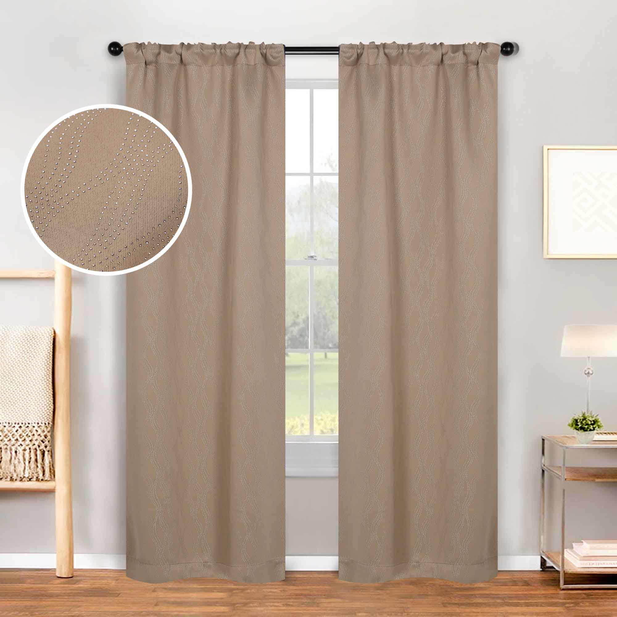 Zuri Textured Waves Room Darkening Blackout Curtains, Set of 2 - Blackout Curtains by Superior