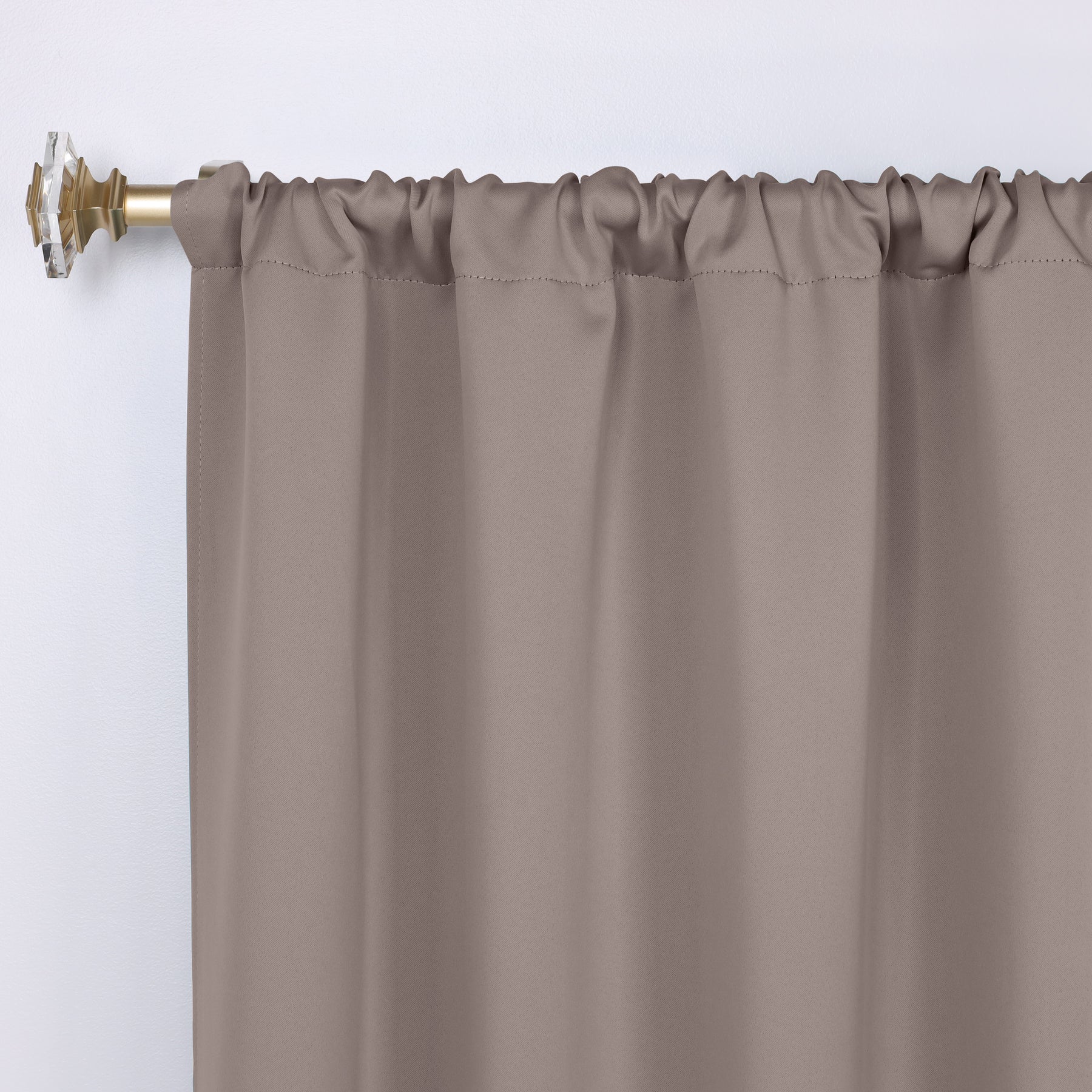 Solid Room Darkening Rod Pocket Blackout Curtain Panels, Set of 2 - Taupe