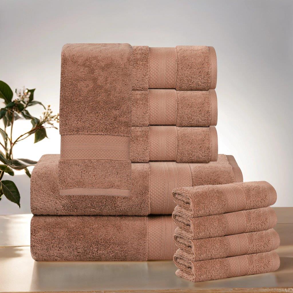 Aria Turkish Cotton Heavyweight Absorbent Solid 10 Piece Towel Set