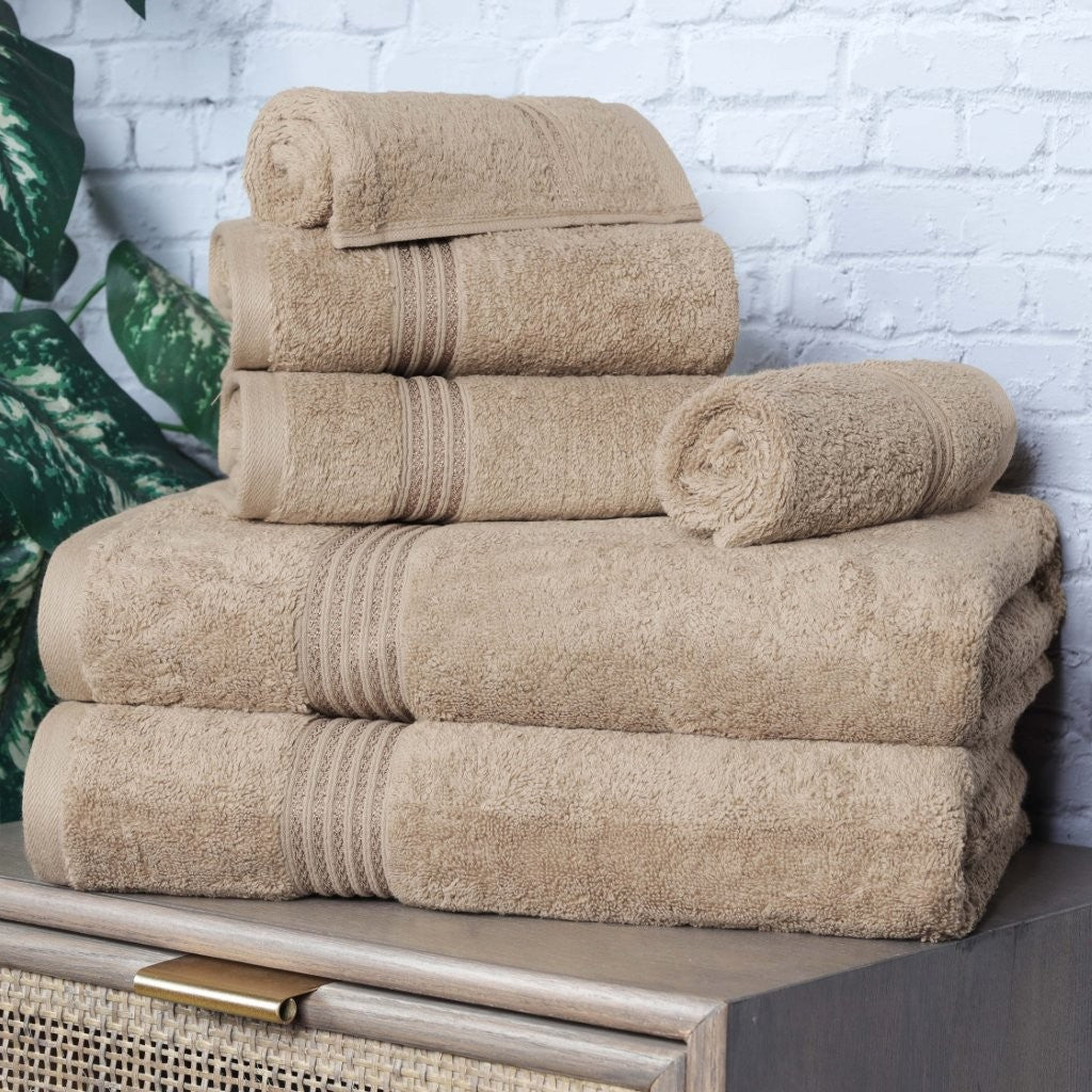 Heritage Egyptian Cotton Plush Absorbent Luxury 6 Piece Towel Set