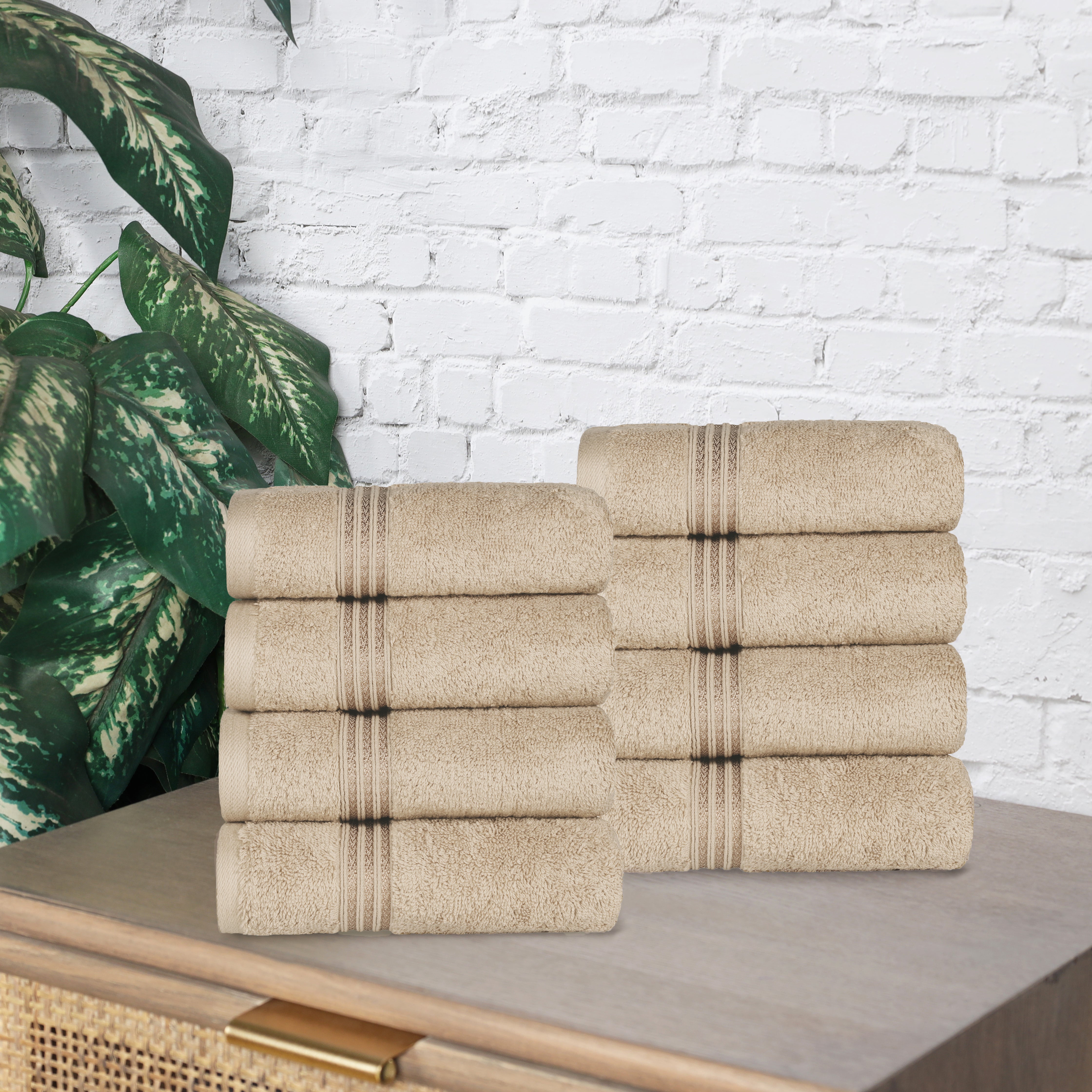 Heritage Egyptian Cotton Plush Luxury Hand Towel Set of 8 - Hand Towel by Superior