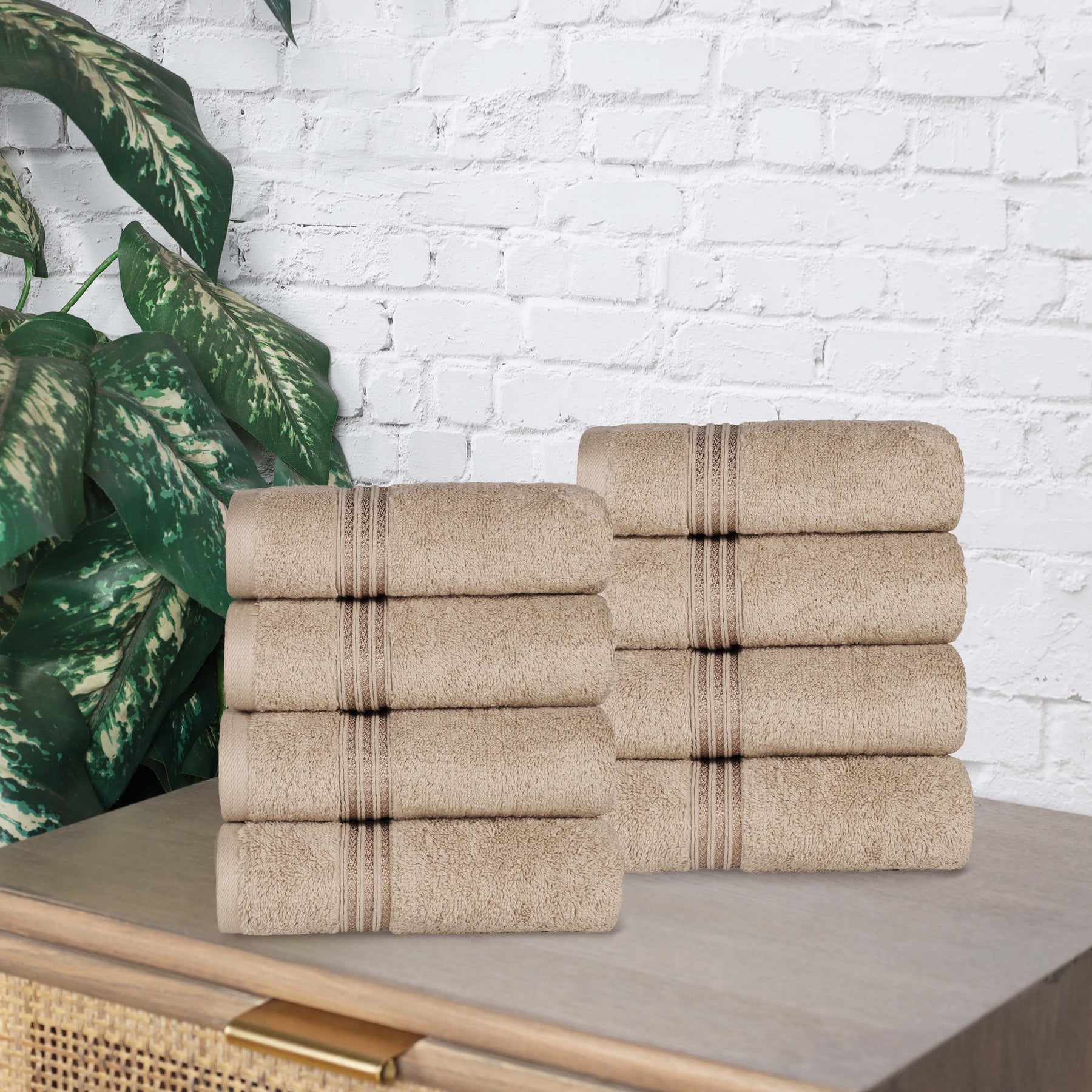 Heritage Egyptian Cotton Plush Luxury Hand Towel Set of 8