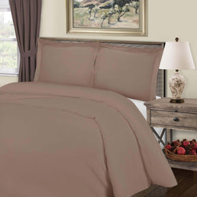 Cotton Blend 800 Thread Count Solid Duvet Cover Set - Taupe