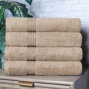 Heritage Egyptian Cotton Plush Absorbent Luxury Bath Towel Set of 4