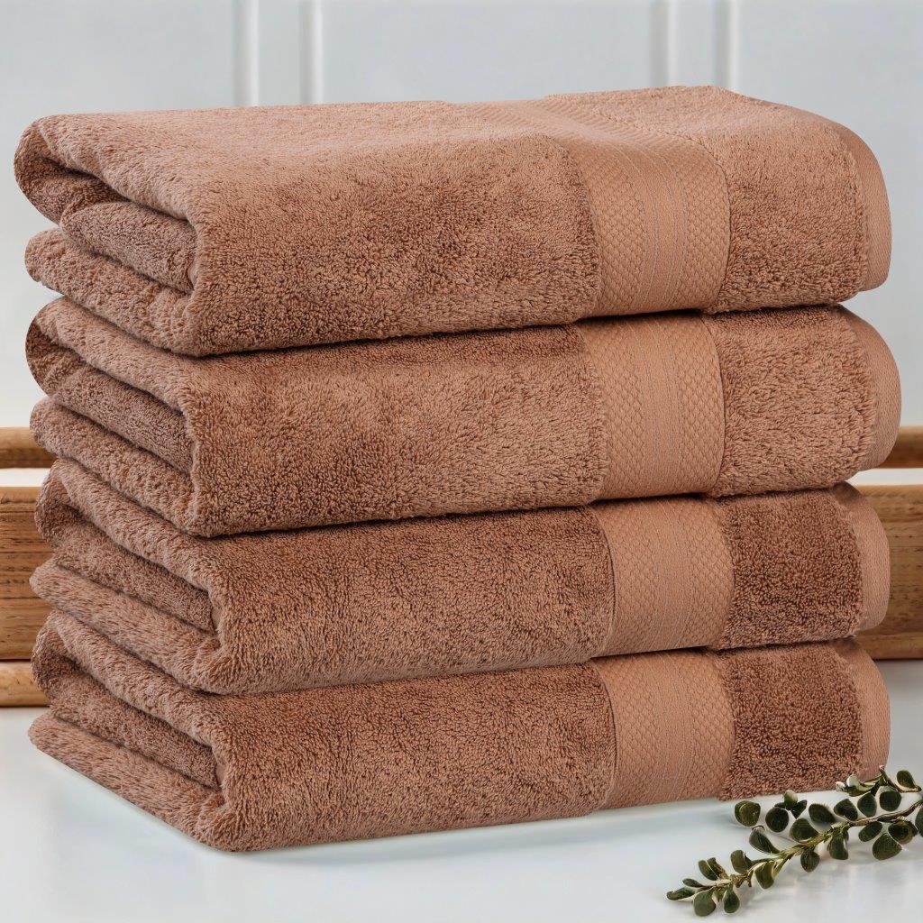 Aria Turkish Cotton Heavyweight Solid Absorbent Bath Towel Set of 4