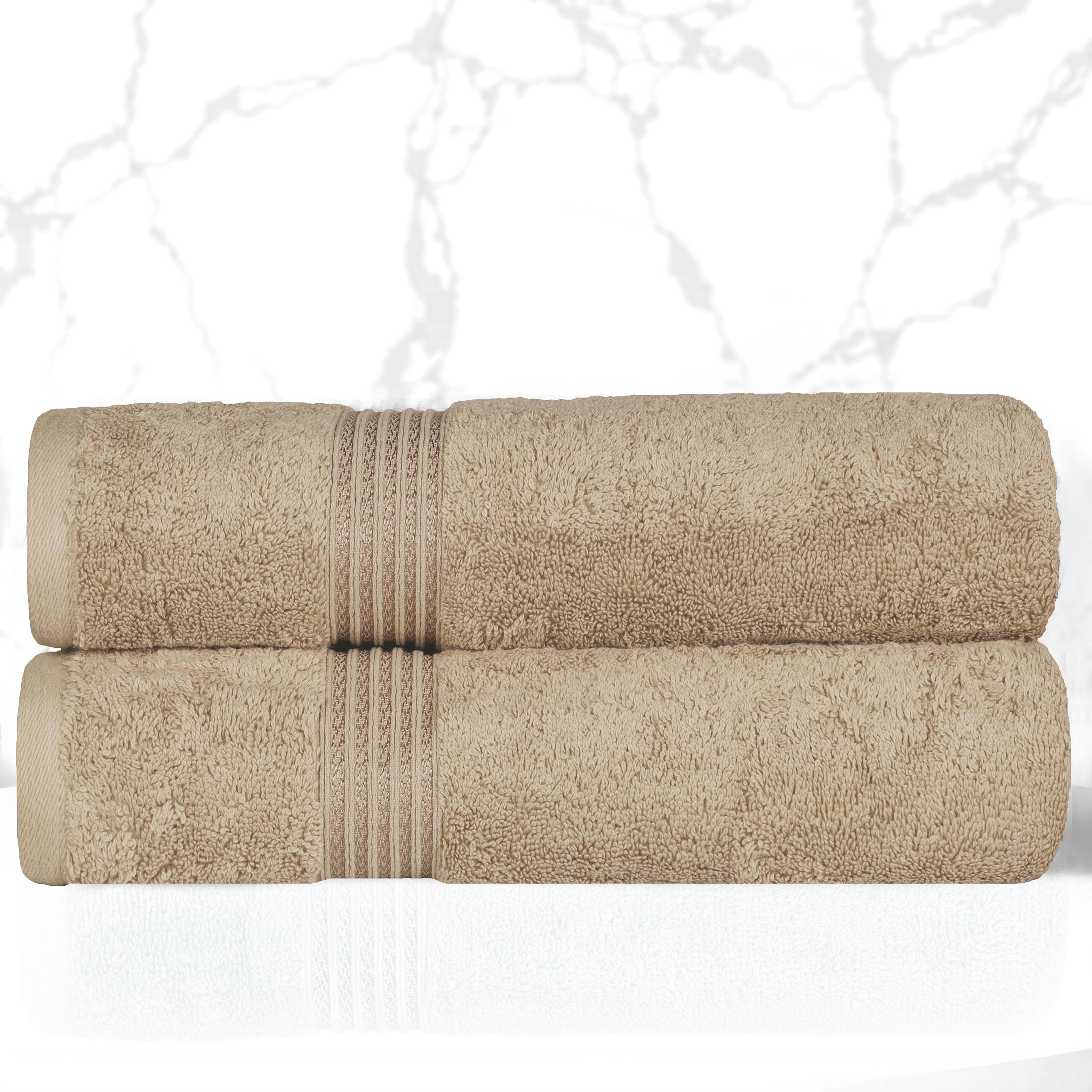 Heritage Egyptian Cotton Plush Absorbent Luxury Bath Towel Set of 2 - Bath Towel by Superior