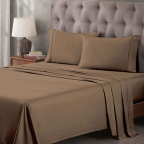 Egyptian Cotton 400 Thread Count Solid Deep Pocket Bed Sheet Set - Taupe