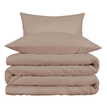 Cotton Blend 800 Thread Count Solid Duvet Cover Set - Taupe