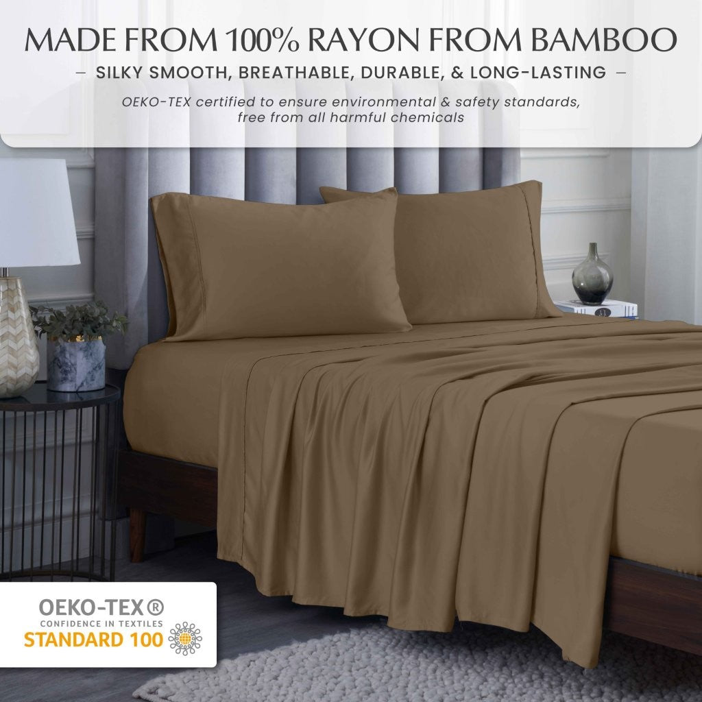 Rayon From Bamboo 300 Thread Count Solid Deep Pocket Sheet Set