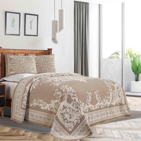 Adalie Cotton Blend Woven Jacquard Medallion Bedspread Set