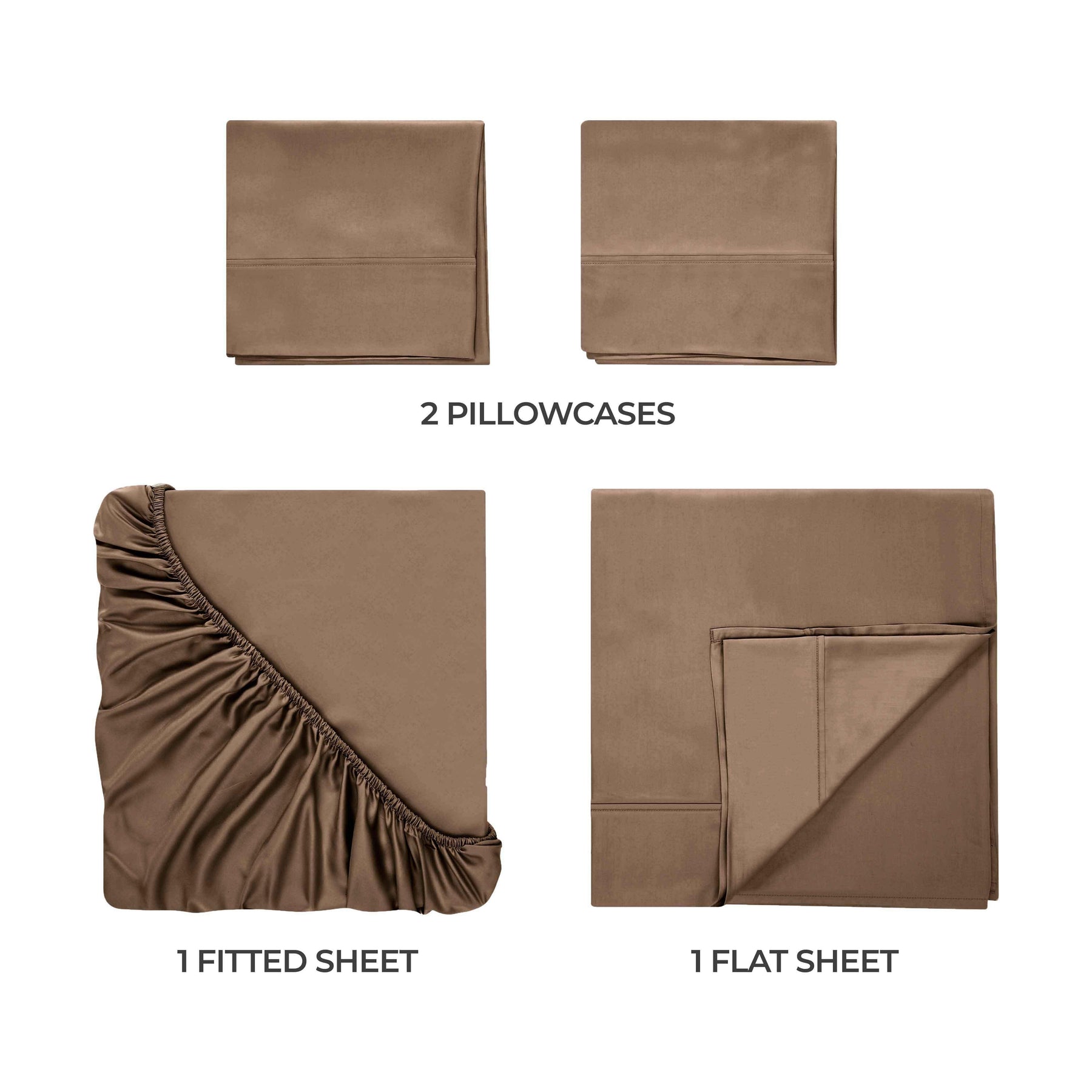 Egyptian Cotton 400 Thread Count Solid Deep Pocket Bed Sheet Set - Taupe