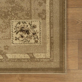 Ruban Modern Minimalist Floral Block Indoor Area Rugs or Runner Rug - Taupe