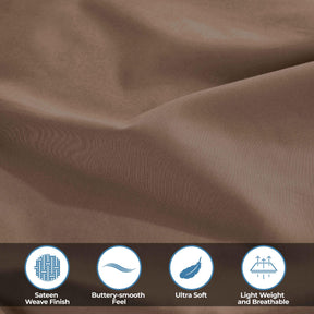 Egyptian Cotton 400 Thread Count Solid Deep Pocket Bed Sheet Set - Taupe