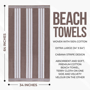 Striped Extra Large Oversized Absorbent Quick Dry Cotton Beach Towel