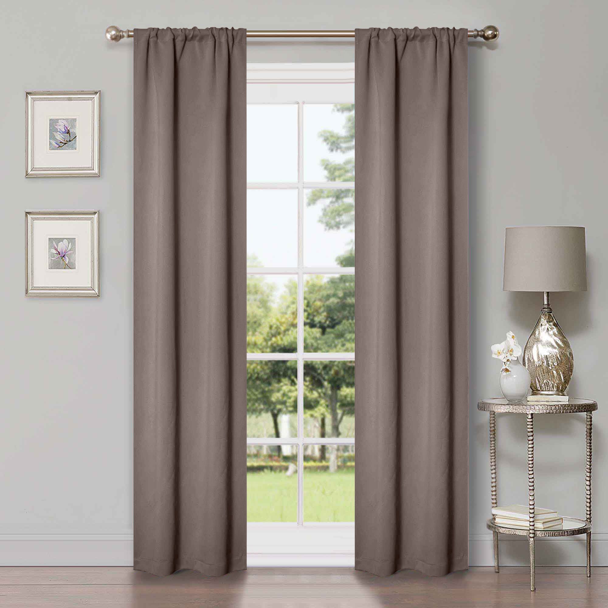 Solid Room Darkening Rod Pocket Blackout Curtain Panels, Set of 2 - Blackout Curtains by Superior