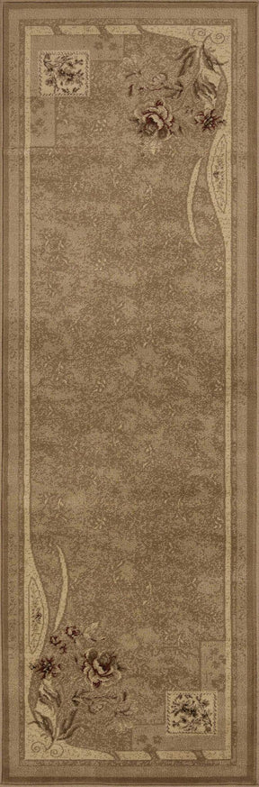 Ruban Modern Minimalist Floral Block Indoor Area Rugs or Runner Rug - Taupe