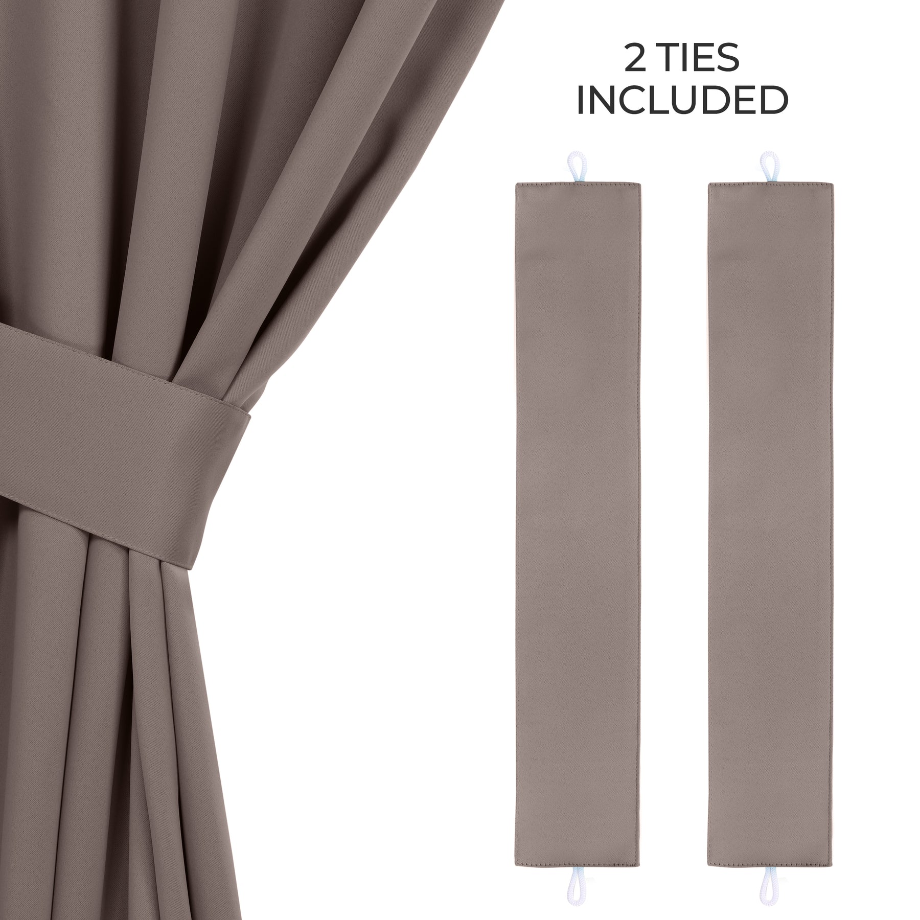 Classic Modern Solid Room Darkening Blackout Curtain Panels, Set of 2 - Taupe