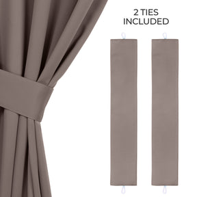 Classic Modern Solid Room Darkening Blackout Curtain Panels, Set of 2 - Taupe