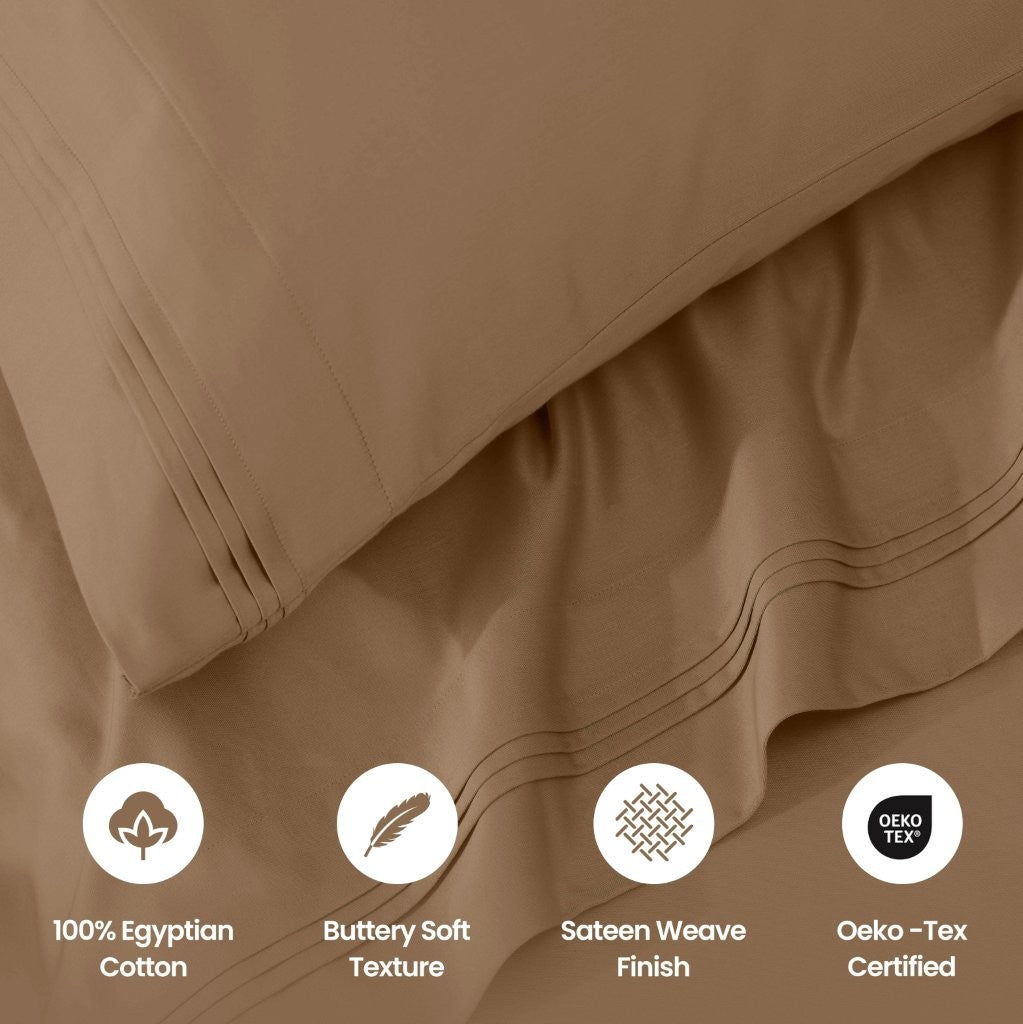 Egyptian Cotton 1000 Thread Count Solid Sheet Set Olympic Queen