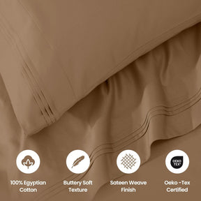 Egyptian Cotton 1000 Thread Count Solid Sheet Set Olympic Queen