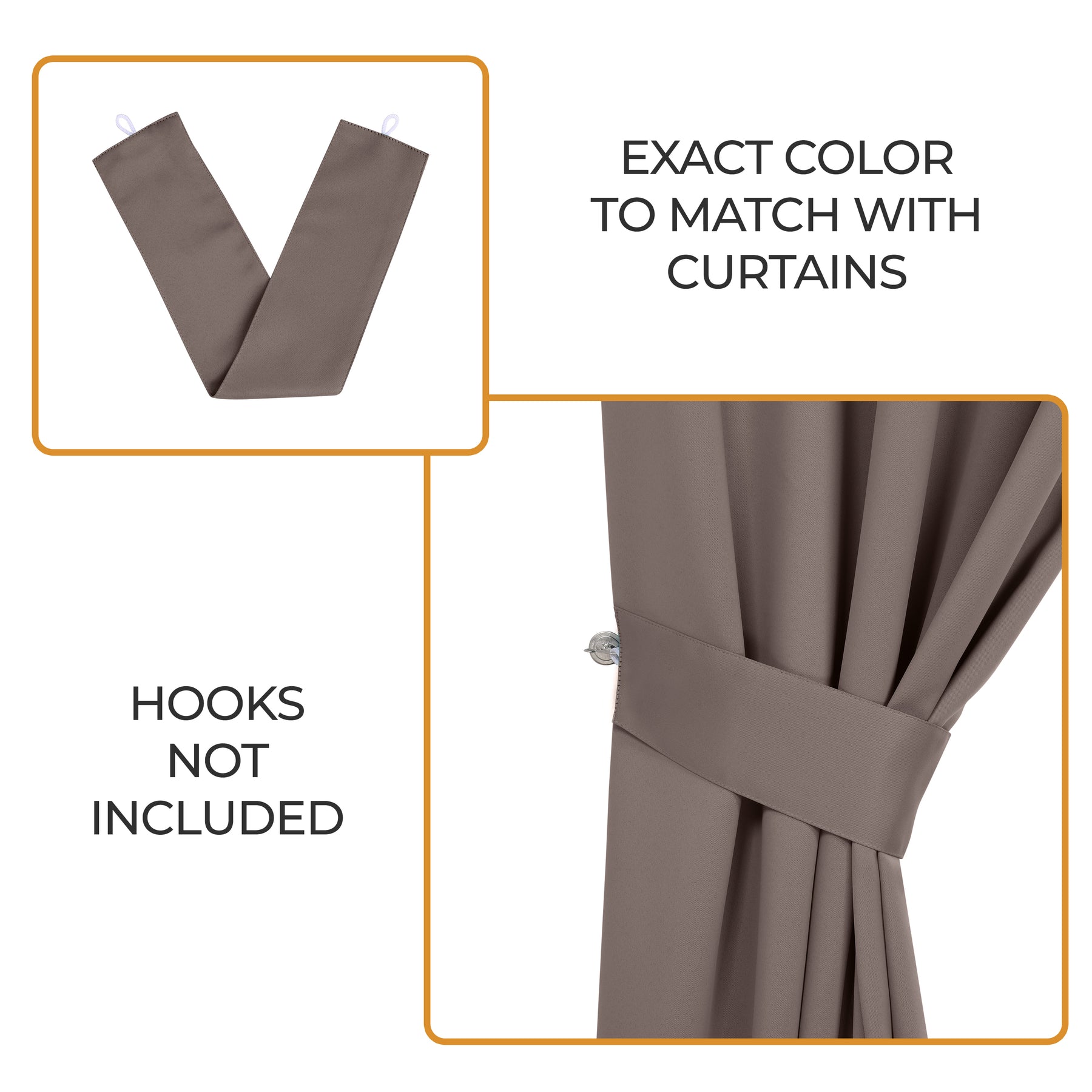 Classic Modern Solid Room Darkening Blackout Curtain Panels, Set of 2 - Taupe