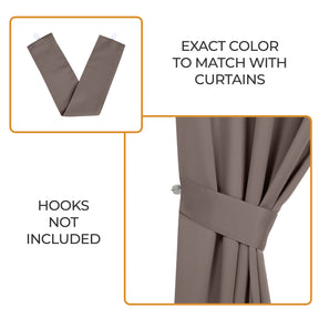 Classic Modern Solid Room Darkening Blackout Curtain Panels, Set of 2 - Taupe