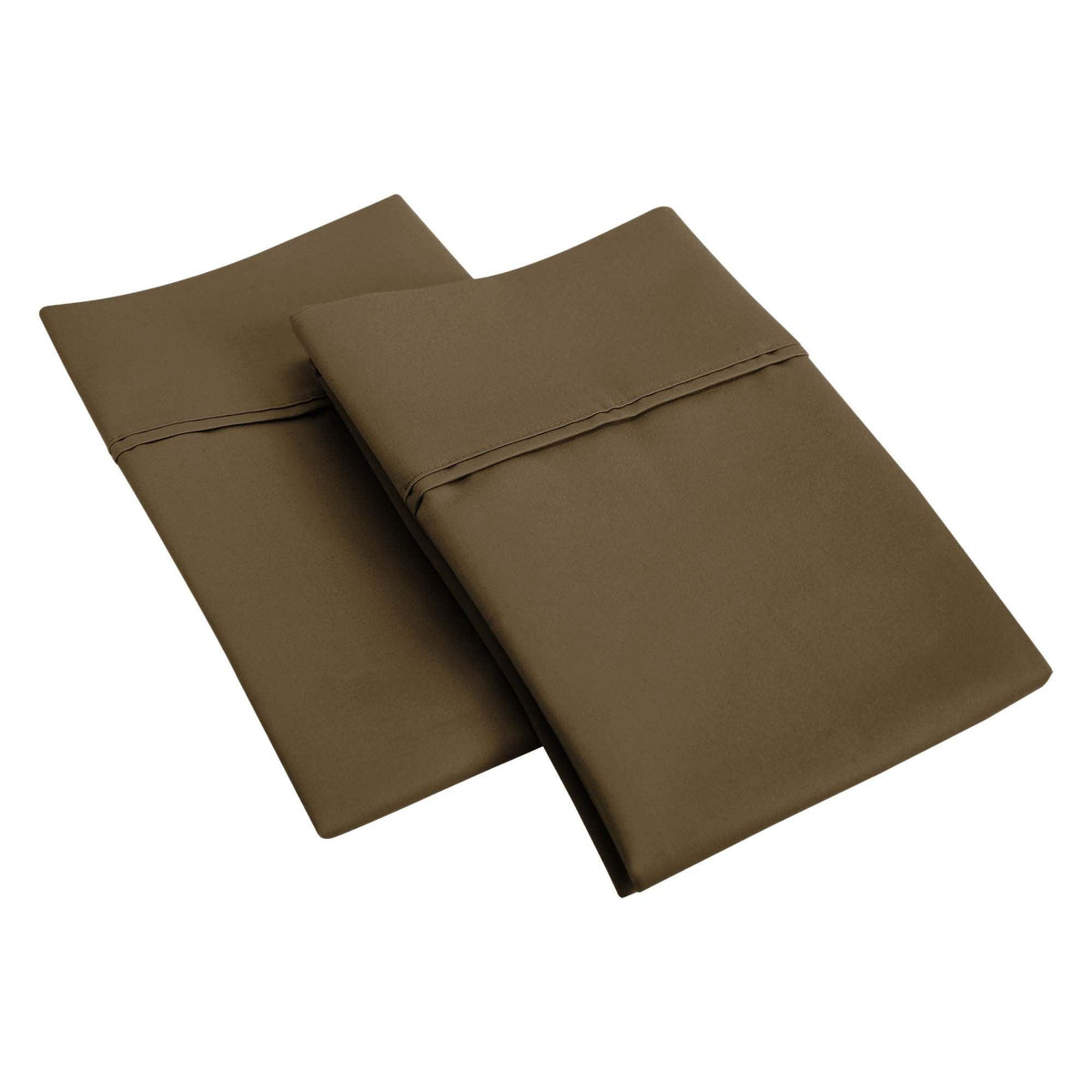 1200 Thread Count Cotton Blend 2 Piece Solid Pillowcase Set - Taupe